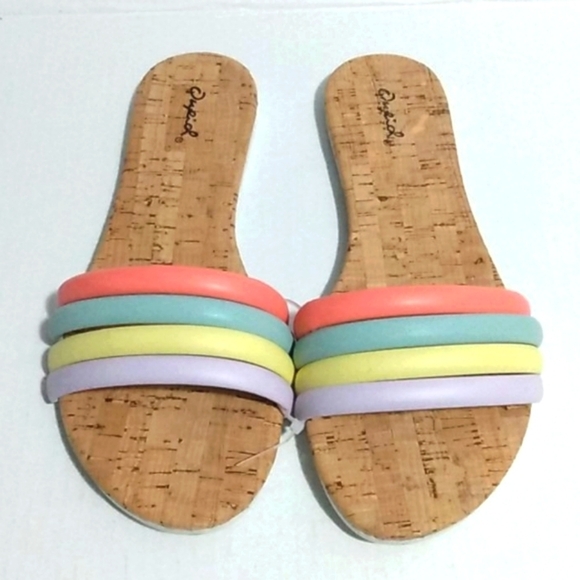 QUPID RAINBOW MULE SANDALS NWT SIZE 8 - Picture 6 of 6